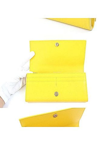 Bvlgari BVLGARI Infinitum Large Wallet 292254 Yellow Pink Leather Long Bi-color Women's (view 2)