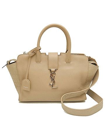 Saint Laurent SAINT LAURENT Downtown Baby embossed leather handbag, beige, women's, item number 254325 (model 436834) (view 1)