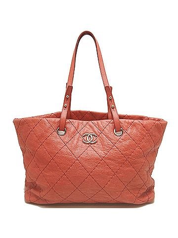 Chanel CHANEL On the Road Tote Bag Wild Stitch A48019 Calfskin Red Women's 254340 (view 1)