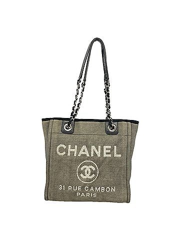 Chanel Chanel Deauville Chain Tote Bag, Gray, Women's, P3587719 (view 1)