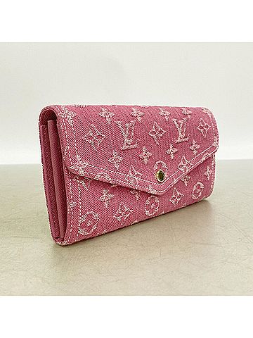 Louis Vuitton Louis Vuitton Monogram Denim Portefeuille Sarah Long Wallet M28280 Fuchsia Women's P3586563 (view 2)