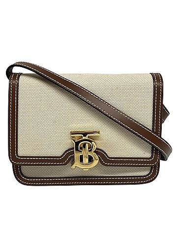 Burberry Burberry shoulder bag, canvas and leather. (view 1)