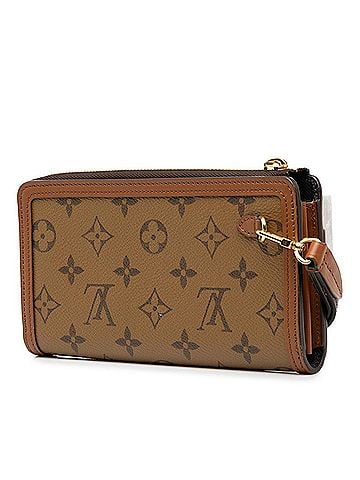 Louis Vuitton Louis Vuitton Monogram Reverse Zippy Dauphine L-shaped Zipper Long Wallet M69162 Brown Leather Women's LOUIS VUITTON (view 2)