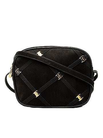 Salvatore Ferragamo Salvatore Ferragamo Vara Shoulder Bag, Black Suede Leather, Women's. (view 1)