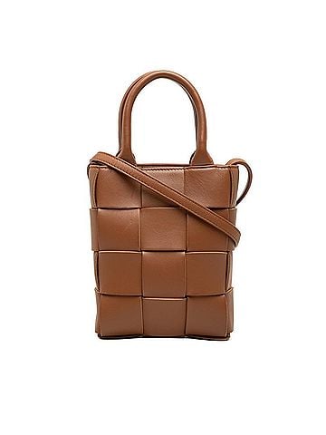 Bottega Veneta Bottega Veneta Maxi Intrecciato Mini Tote Bag, Shoulder Pouch, 2-Way, Brown Leather, Women's BOTTEGAVENETA (view 1)