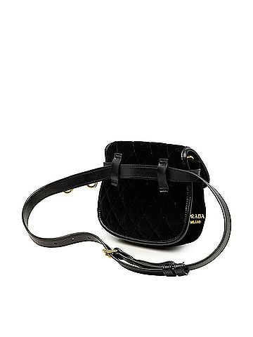 Prada Prada Chain Shoulder Bag/Waist Bag 2-Way 1BD050 Black Gold Velour Leather Women's PRADA (view 2)