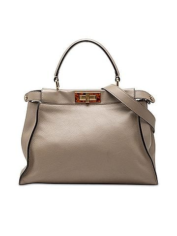Fendi Fendi Peekaboo Medium Handbag Shoulder Bag 2WAY 8BN290 Beige Leather Women's FENDI (view 1)