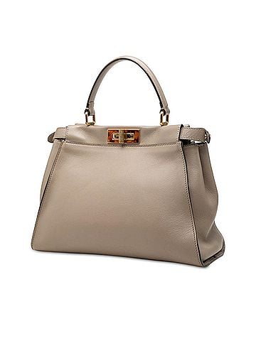 Fendi Fendi Peekaboo Medium Handbag Shoulder Bag 2WAY 8BN290 Beige Leather Women's FENDI (view 2)