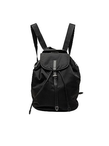 Prada Prada Logo Backpack, Black Nylon Leather, Women's PRADA (view 1)