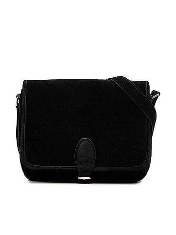 Saint Laurent Saint Laurent YSL logo crossbody shoulder bag 688253 black velour leather women's SAINT LAURENT (view 1)