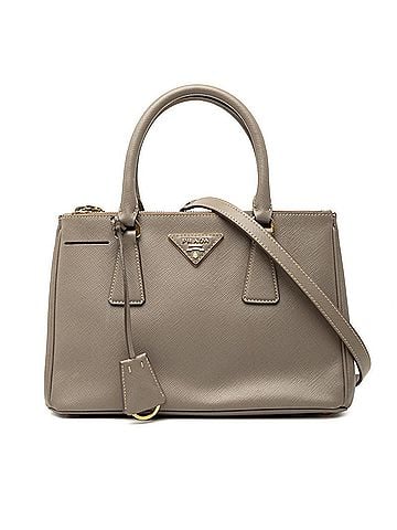 Prada Prada Galleria Triangle Logo Plate Handbag/Shoulder Bag 2-Way Beige Saffiano Leather Women's PRADA (view 1)
