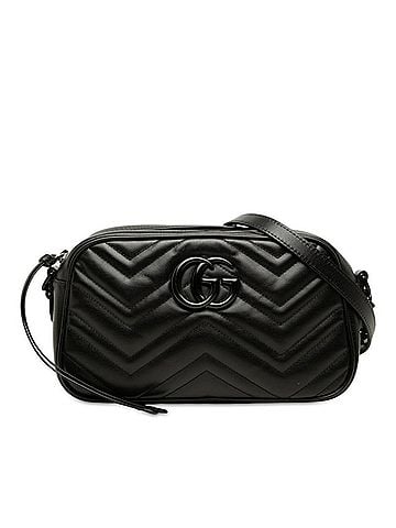 Gucci Gucci GG Marmont Crossbody Chain Shoulder Bag 447682 Black Leather Women's GUCCI (view 1)