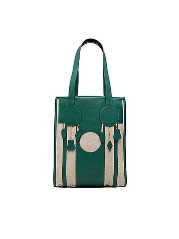 Hermès Hermes Petit H Dreamcatcher Tote Bag Shoulder Green/Beige Toile Veau Epsom Leather Women's HERMES (view 1)