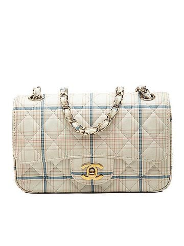 Chanel Chanel Coco Mark Mini Matelassé 20 Check Pattern Chain Shoulder Bag A69900 Ivory Gold Multicolor Lambskin Women's CHANEL (view 1)