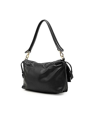 Fendi Fendi Mamma Bucket Medium FF Logo One-Shoulder Bag 8BR833 Black Gold Leather Women's FENDI (view 2)