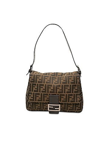 Fendi Fendi Zucca Mamma Baguette One-Shoulder Bag Handbag Brown Canvas Leather Women's FENDI (view 1)