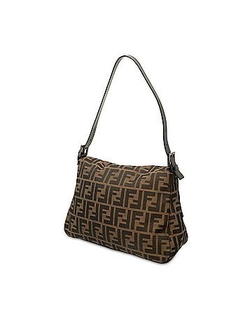 Fendi Fendi Zucca Mamma Baguette One-Shoulder Bag Handbag Brown Canvas Leather Women's FENDI (view 2)