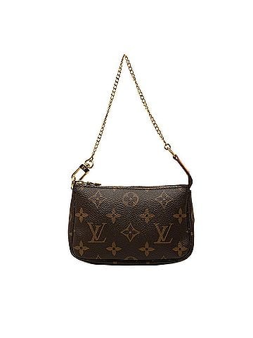 Louis Vuitton Louis Vuitton Monogram Mini Pochette Accessoires Chain Handbag Pouch M58009 Brown Leather Women's LOUIS VUITTON (view 1)