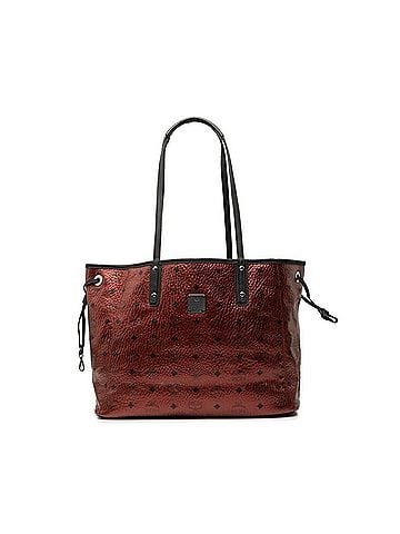MCM MCM Visetos Logogram Reversible Shoulder Bag Tote Red Multicolor Black Leather Women's (view 1)