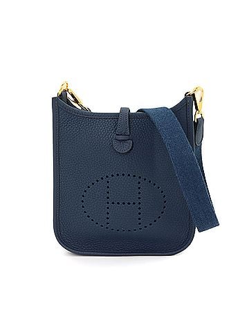 Hermès Hermes Evelyne Amazon TPM Shoulder Handbag, Taurillon Clemence Leather, Blue Nuit, B Stamp, Gold Hardware. (view 1)