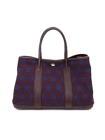 Hermès Hermes Garden Party TPM Tote Handbag, Toile Sou H, Negonda, Bordeaux, Navy, ?L stamp. (view 1)