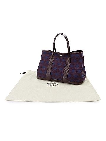 Hermès Hermes Garden Party TPM Tote Handbag, Toile Sou H, Negonda, Bordeaux, Navy, ?L stamp. (view 2)