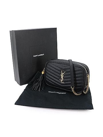 Saint Laurent Saint Laurent Lou Chain Shoulder Handbag, Leather, Black, 612579 (view 2)