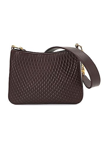 Bally Bally B-Chain Shoulder Handbag, Leather, Brown, Gold Hardware (view 1)