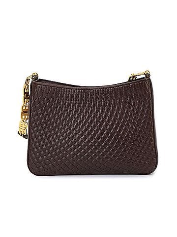 Bally Bally B-Chain Shoulder Handbag, Leather, Brown, Gold Hardware (view 2)