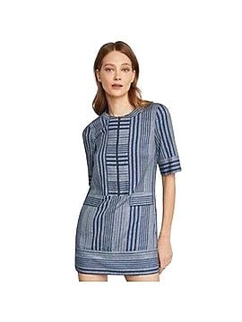 BCBGMAXAZRIA Tonal Canyon Stripe Zip Front Shift Dress Casual Dress (view 1)
