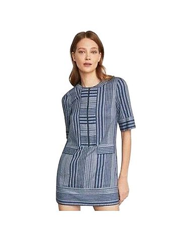 BCBGMAXAZRIA Tonal Canyon Stripe Zip Front Shift Dress Casual Dress (view 1)
