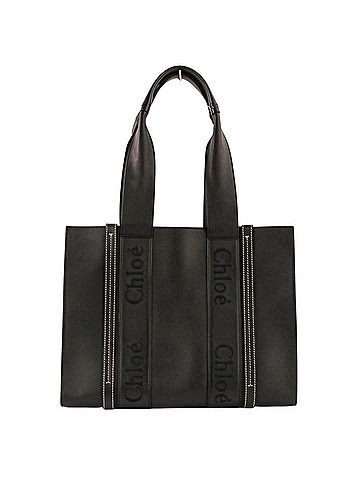 Chloé Chloé Chloe Woody Leather Tote Bag Handbag 04227565 Black Women's (view 1)