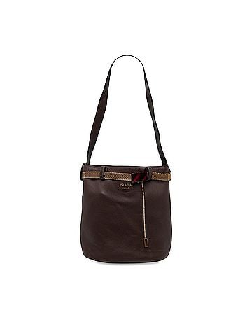 Prada Calfskin Jeweled Belted Bucket Bag (view 1)