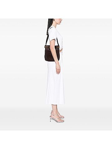 Prada Calfskin Jeweled Belted Bucket Bag (view 2)