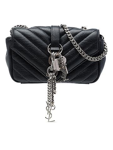 Saint Laurent Baby Chevron Sheepskin Monogram Classic Punk Chain Bag (view 1)