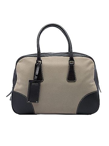 Prada Cinghiale Trimmed Canvas Canapa Bauletto Bag (view 1)