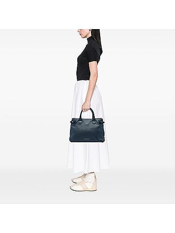 Burberry Medium Leather and House Check Banner Satchel (view 2)