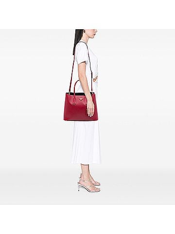 Prada Large Saffiano Cuir Double Satchel (view 2)