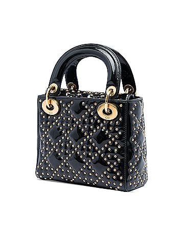 Dior Mini Patent Cannage Studded Supple Lady Dior (view 2)