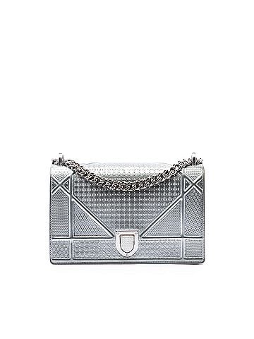 Dior Medium Metallic Patent Microcannage Diorama Flap (view 1)