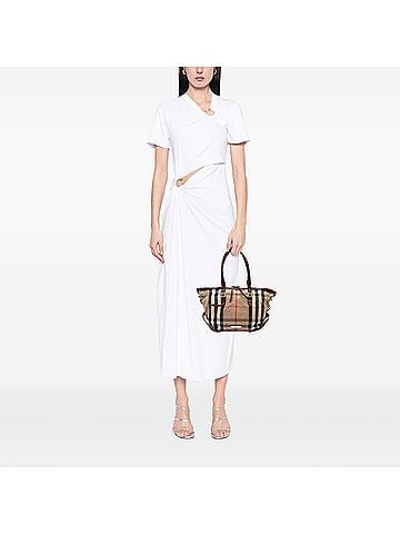 Burberry Small House Check Canvas Bridle Salisbury Tote (view 2)