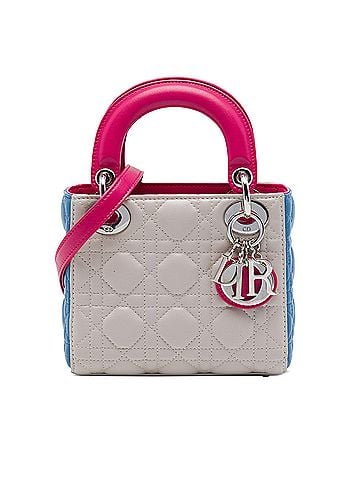 Dior Mini Tricolor Lambskin Cannage Lady Dior (view 1)