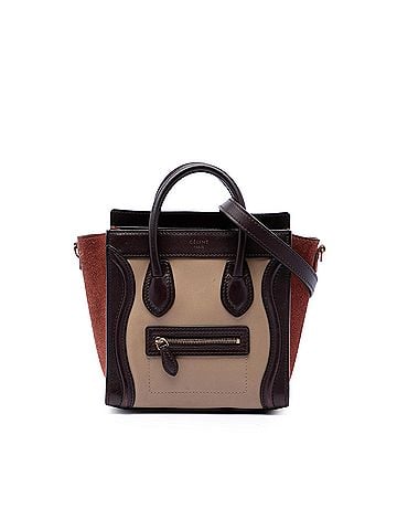 Céline Nano Tricolor Calfskin and Suede Luggage Tote (view 1)