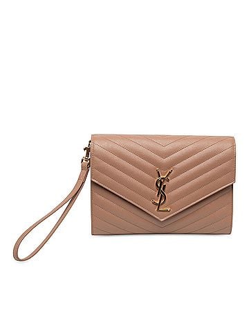 Saint Laurent Grain De Poudre Cassandre Matelasse Flap Pouch (view 1)