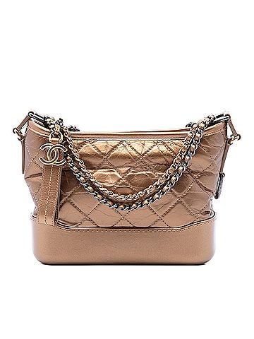 Chanel Small Quilted Metallic Aged Calfskin Gabrielle Hobo (view 1)