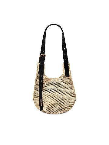 Loewe Small Raffia Punch Hole Hobo (view 1)