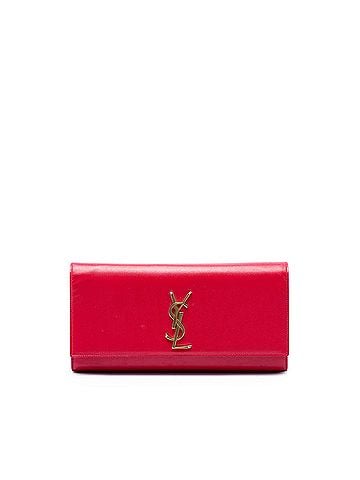Saint Laurent Grain de Poudre Monogram Cassandre Clutch (view 1)