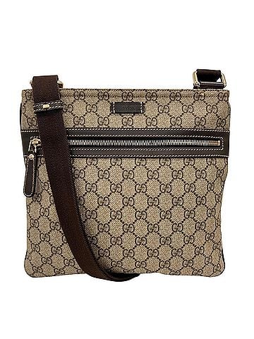 Gucci GUCCI GG Supreme Flat Messenger Bag 295257, Brown, Women's (view 1)