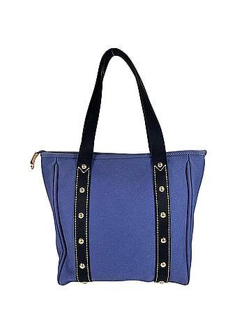 Louis Vuitton LOUIS VUITTON Cabas MM Antigua M40087 Tote Bag, Canvas and Leather, Blue Black, Women's (view 2)