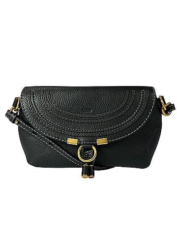 Chloé Chloé Chloe Stitch Mini Shoulder Bag Marcie 01-13-60-65 Leather Black Women's (view 1)